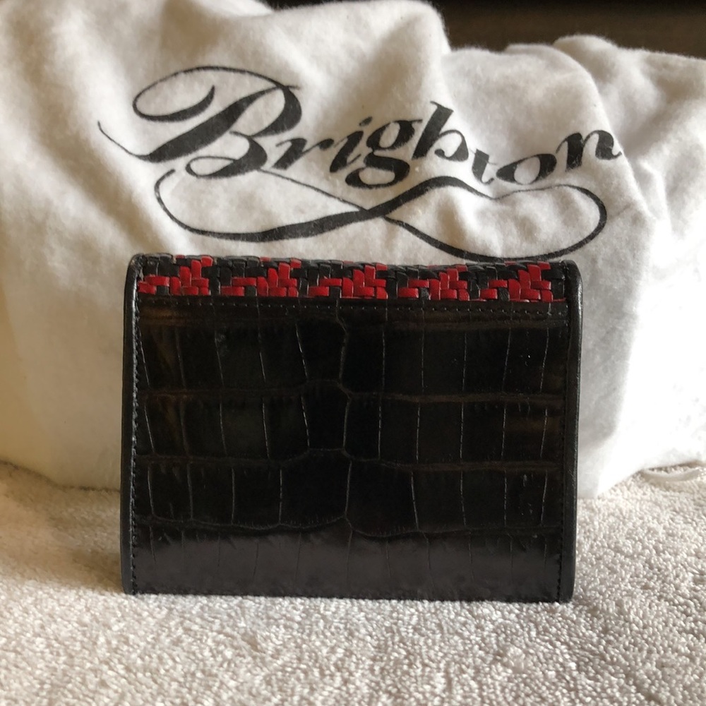 Brighton Red and Black Woven Wallet and Key Fob - Picture 2 of 8